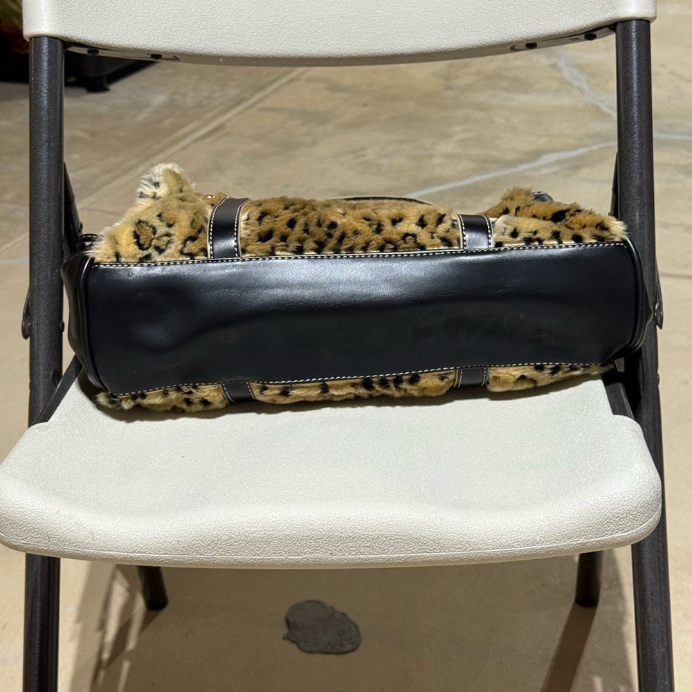 Apt. 9 Faux Leopard Print Satchel with Black Trim and Gold Charm - Picture 15 of 16